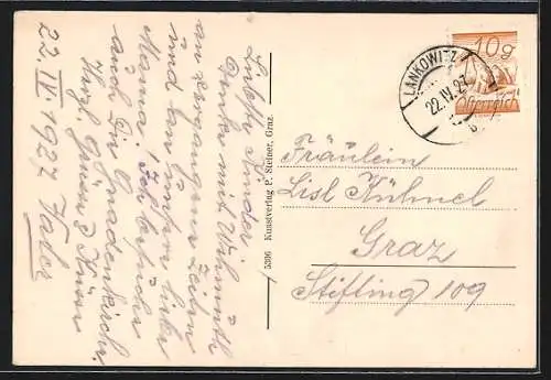 AK Maria Lankowitz, Teilansicht mit Kirche