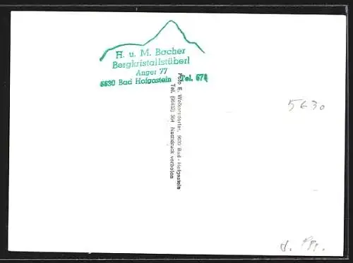 AK Bad Hofgastein, Gasthaus Bergkristallstüberl H. u. M. Bacher, Anger 77, Innenansicht