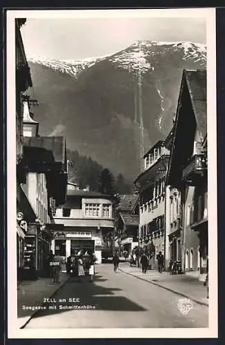 AK Zell am See, Seegasse mit Schmittenhöhe