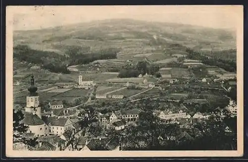 AK Anger bei Weiz, Ortsansicht mit Blick ins Land aus der Vogelschau