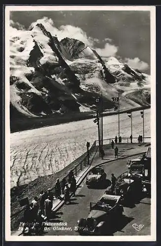 AK Freiwandeck, Autos auf dem Parkplatz, Gr. Glockner