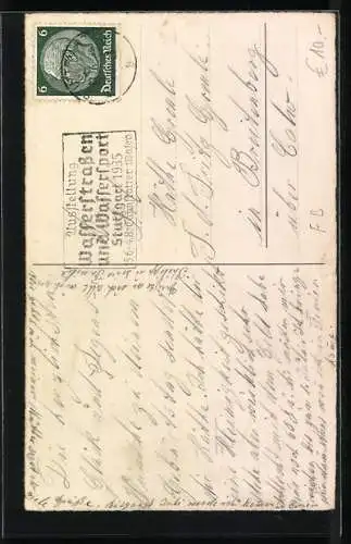 Künstler-AK Fritz Baumgarten: Mädchen mit Blumenstrauss und Hund, Geburtstagsgruss