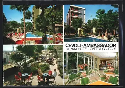 AK Cattolica /FO, Strand Hotel Cevoli-Ambassador, Via Carducci 36