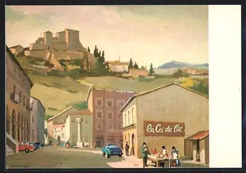 Künstler-AK Bertinoro, La Rocca