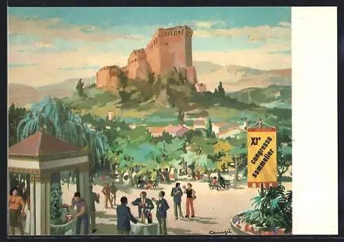Künstler-AK Castrocaro, La Rocca, XI. congresso sommelier