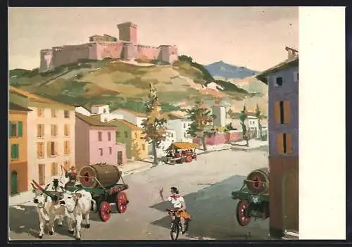 Künstler-AK Cesena, La Rocca