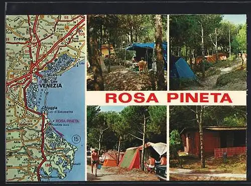 AK Rosolina Mare /Rovigo, Villaggio Turistico Rosapineta, Landkarte