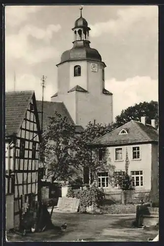 AK Dittersdorf / Schleiz, Blick zum Kirchturm