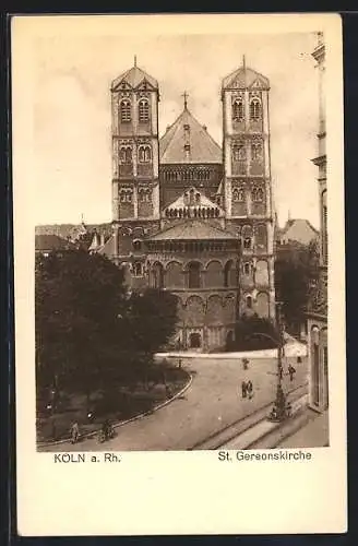 AK Köln a. Rh., St. Gereonskirche aus der Vogelschau