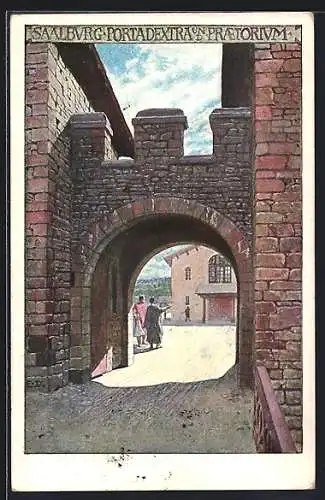 Künstler-AK Saalburg, Portadextra und Praetorium