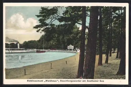 AK Berlin-Rauchfangswerder, Etablissement Waldhaus, am Zeuthener See