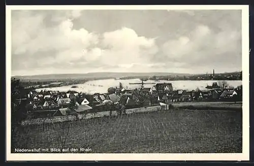 AK Niederwalluf, Teilansicht mit Blick auf den Rhein