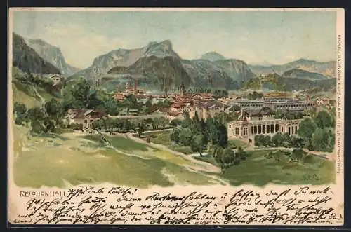 Künstler-AK Edward Theodore Compton: Reichenhall, Generalansicht
