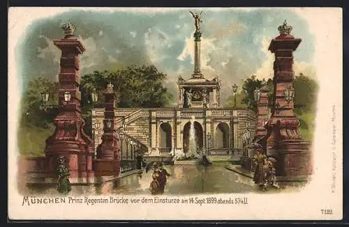 Lithographie München, Prinz Regenten-Terrasse