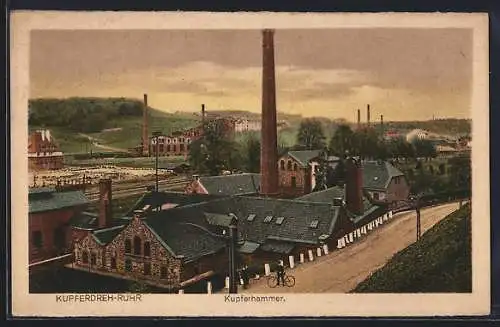 AK Kupferdreh, Kupferhammer mit Fahrradfahrer