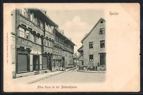 AK Goslar, Altes Haus in der Bäckerstrasse