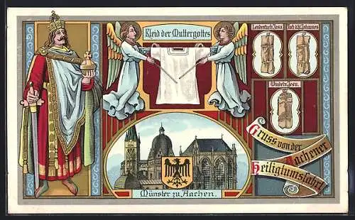 Künstler-AK Aachen, Münster, Kleid der Muttergottes, Wappen