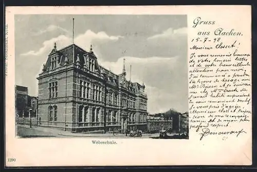 AK Aachen, Webeschule mit Strassenpartie
