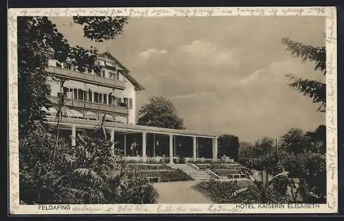 AK Feldafing, Hotel Kaiserin Elisabeth mit Park
