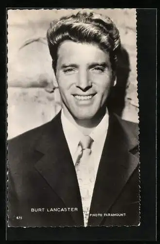 AK Schauspieler Burt Lancaster lächelt