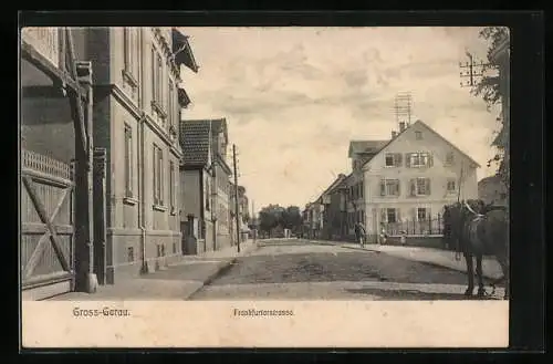 AK Gross-Gerau, Partie in der Frankfurterstrasse, mit Kutschpferden