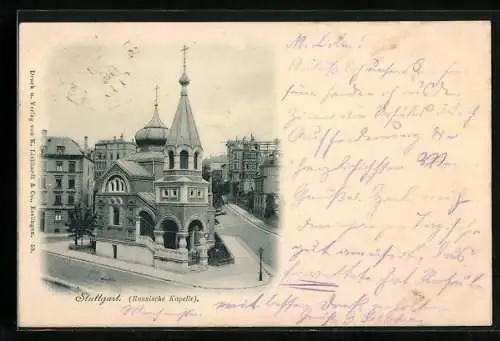 AK Stuttgart, Russische Kapelle, Seidenstrasse Rcke Hegelstrasse