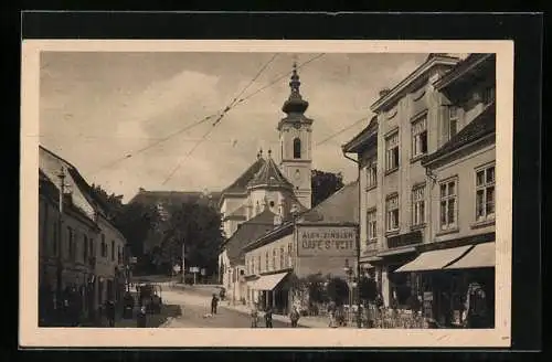 AK Wien, St. Veit, Strassenpartie mit Café St. Veit