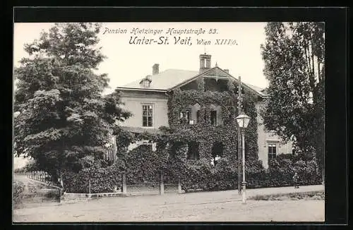 AK Wien, Unter-St. Veit, Pension in der Hietzinger Hauptstrasse 53