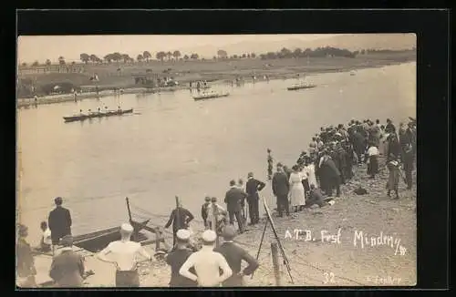 AK Minden i. W., ATB Turnfest, Zuschauer beim Wettkampf der Ruderer