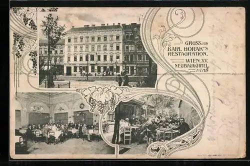 AK Wien, Restaurant von Karl Horak, Neubaugürtel 15