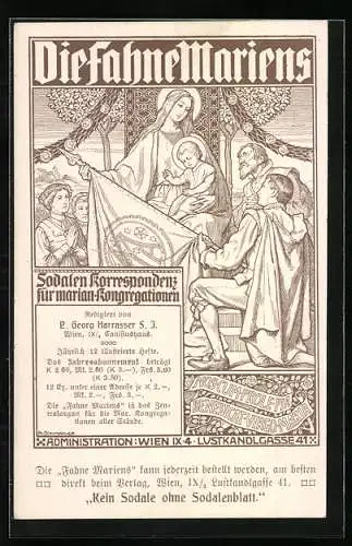 AK religiöse Zeitung Die Fahne Mariens, Gnadenbild