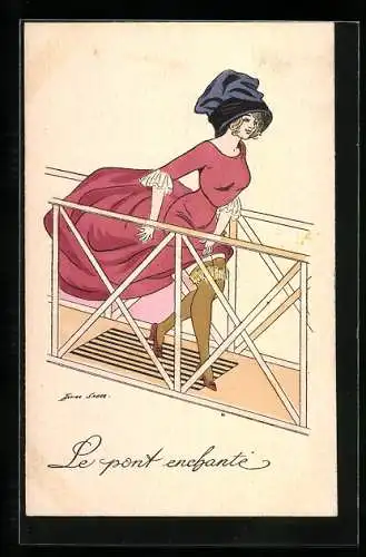 Künstler-AK Xavier Sager: Elegante Dame mit Hut