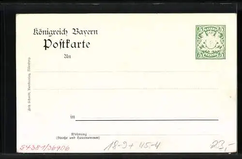 Künstler-AK Nürnberg, X. deutsches Turnerfest 1903, Germania, Ganzsache Bayern 5 Pfennig