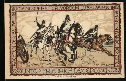 Notgeld Belgard, 25 Pfennig, Totenkopf Reiter der Leib-Husaren in Danzig unter Friedrich dem Grossen