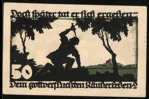 Notgeld Vechta, 1922, 50 Pfennig, Festungsansicht und Kampfmannschaft