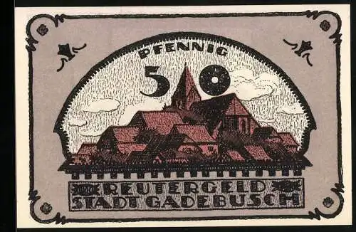 Notgeld Gadebusch, 1921, 50 Pfennig, Stadtansichten und historische Gebäude