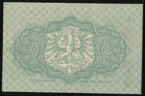 Notgeld Frankfurt am Main 1917, 50 Pfennig, Vorderseite grün mit Stadtwappen und Text, Rückseite blau mit Adler