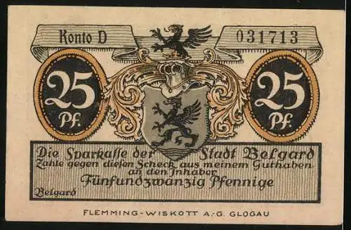 Notgeld Belgard, 25 Pfennig, Rat von Belgard weist polnische Gesandte zurück