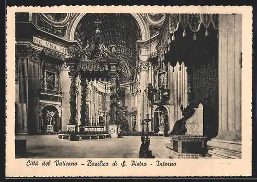 AK Città del Vaticano, Basilica di S. Pietro, Interno