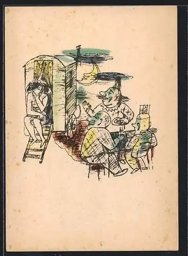 Künstler-AK Schauspieler Charlie Chaplin im Zirkus, Clowns