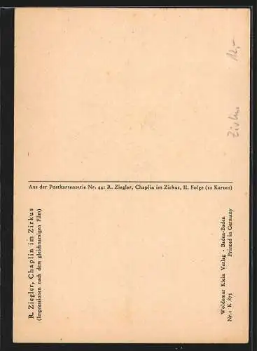 Künstler-AK Schauspieler Charlie Chaplin im Zirkus, Clowns