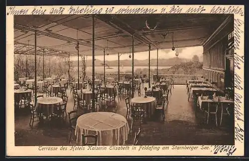 AK Feldafing, Terrasse des Hotels Kaiserin Elisabeth