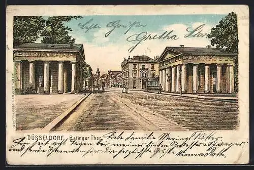 Lithographie Düsseldorf, Partie am Ratinger Tor