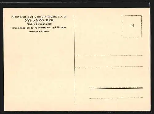 AK Berlin-Siemensstadt, Dynamowerk der Siemens-Schuckertwerke A. G.