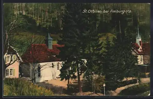 AK St. Ottilien bei Freiburg, Kirche am Waldrand