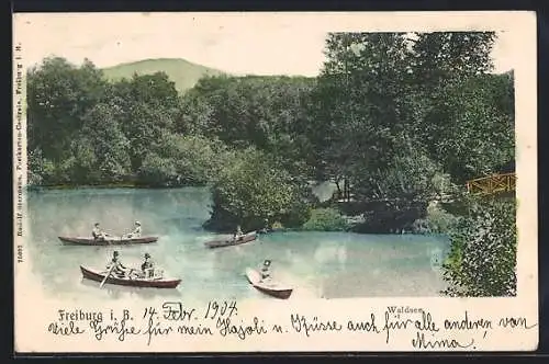 AK Freiburg i. B., Blick auf den Waldsee