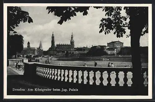 AK Dresden-Neustadt, Am Königsufer beim Jap. Palais