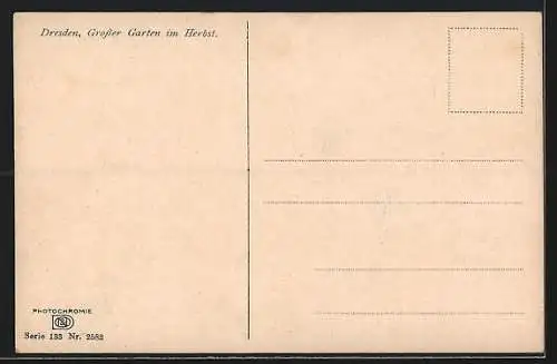 AK Dresden, Kgl. Grosser Garten - Herbststimmung