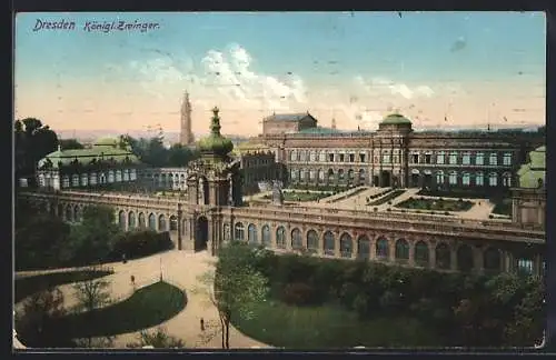 AK Dresden, Blick auf den Königl. Zwinger