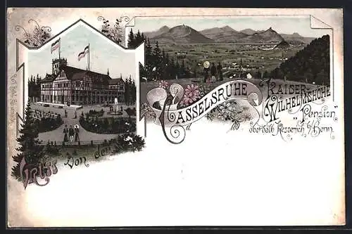 Lithographie Bonn-Casselsruhe, Pension an der Kaiser-Wilhelmshöhe